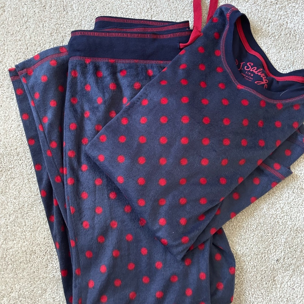P.J. Salvage Pajama Set - Blue with Red Dots